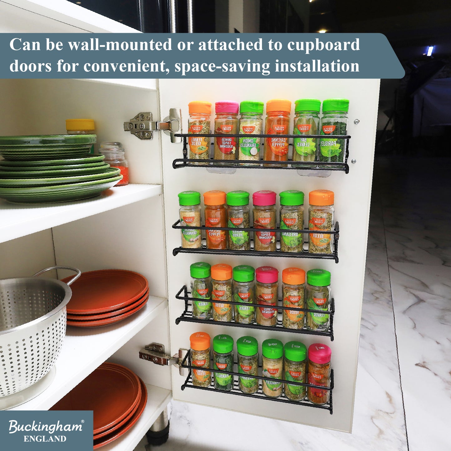 Buckingham  Cupboard Wall Mounted Spice Racks Organiser