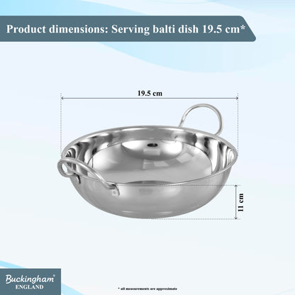 Buckingham Premium Stainless Steel Balti Dish Indian Curry