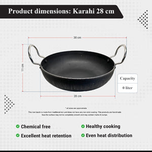 Buckingham Fry and Wok Pan Iron Traditional Karahi Dish