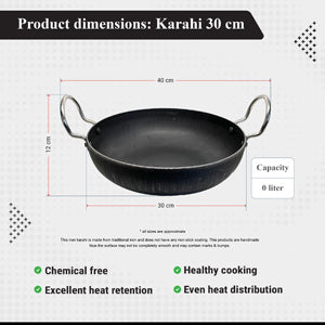 Buckingham Fry and Wok Pan Iron Traditional Karahi Dish