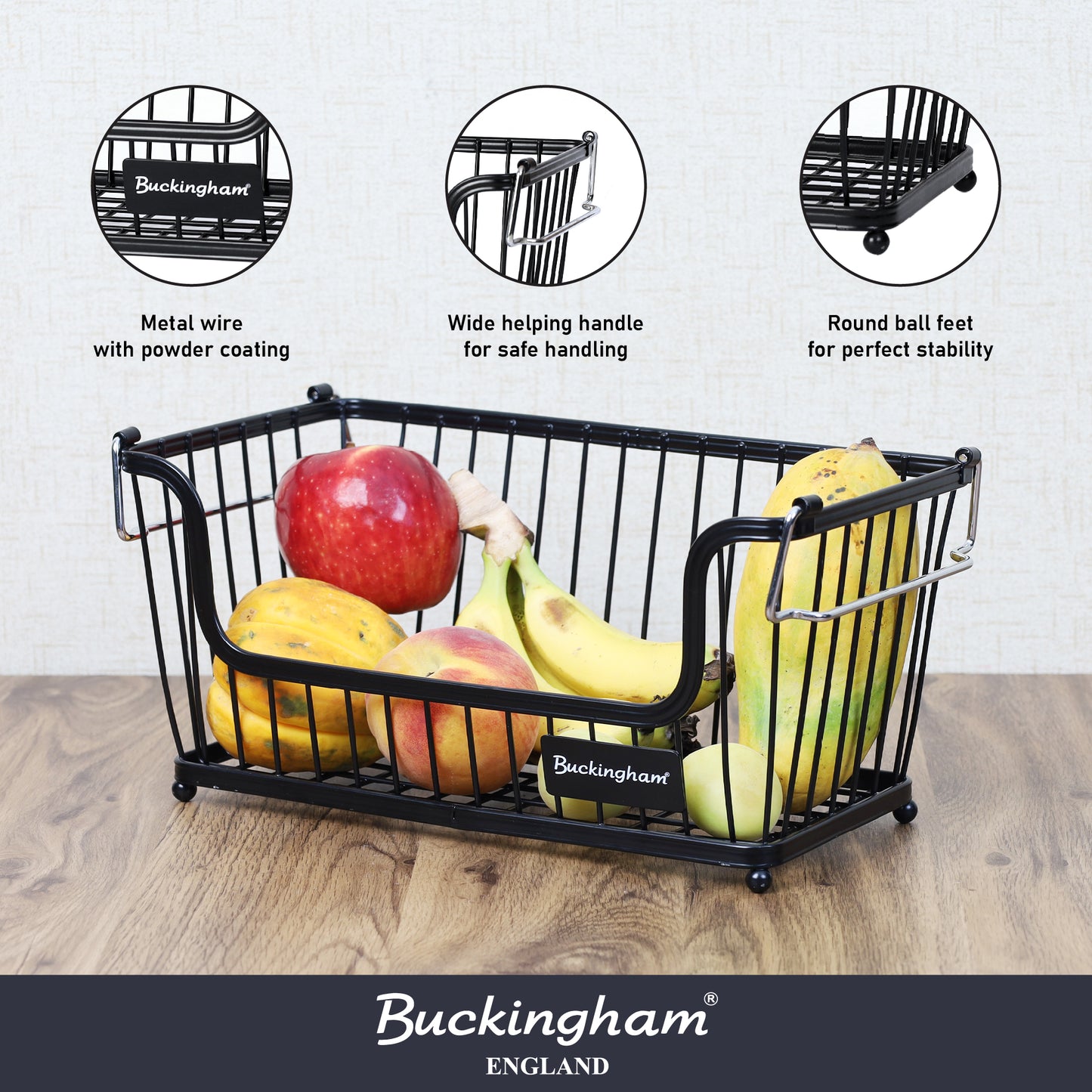 Buckingham Multi-Purpose Stackable Storage Organizing Basket Small