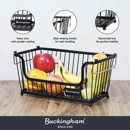 Buckingham Multi-Purpose Stackable Storage Organizing Basket Small