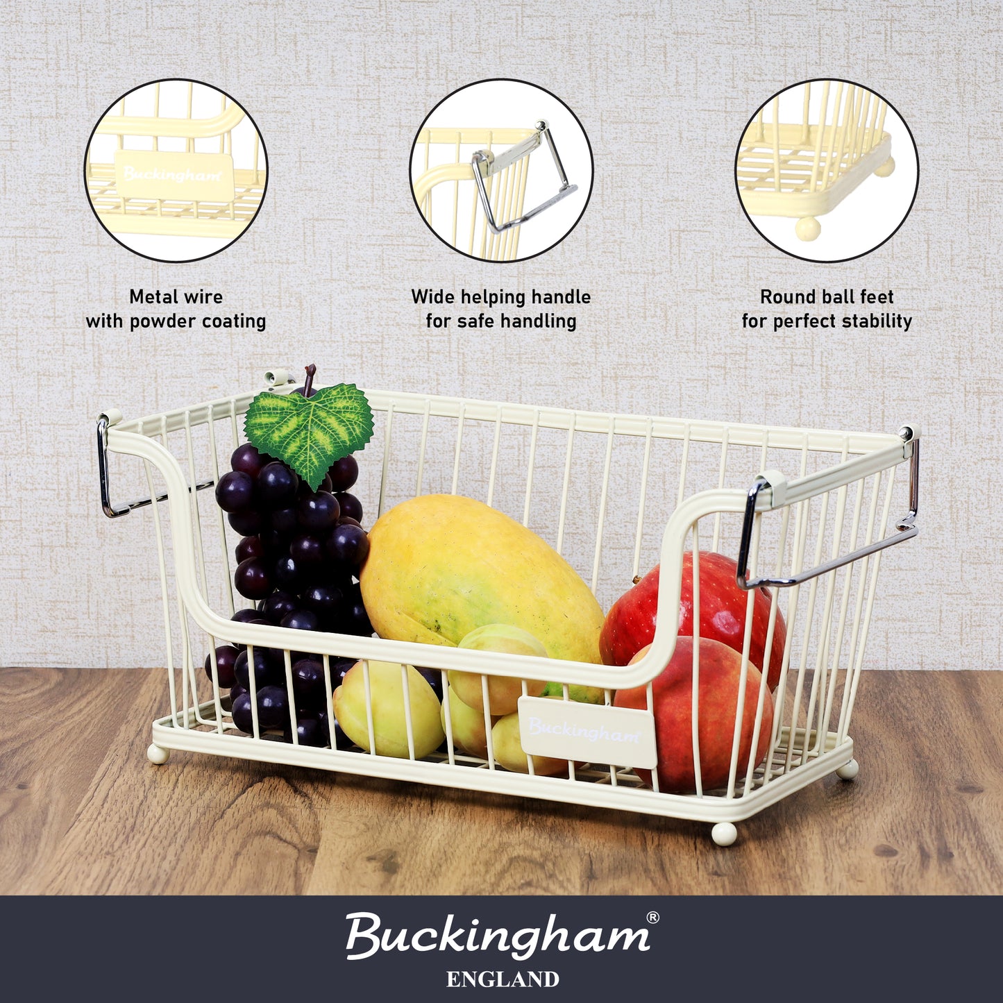 Buckingham Multi-Purpose Stackable Storage Organizing Basket Small