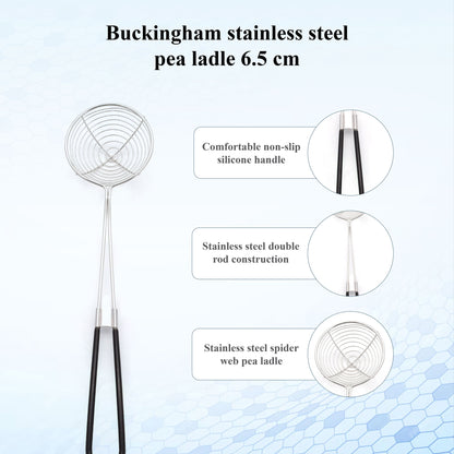 Buckingham Stainless Steel Pea Ladle Skimmer with Silicone Grip