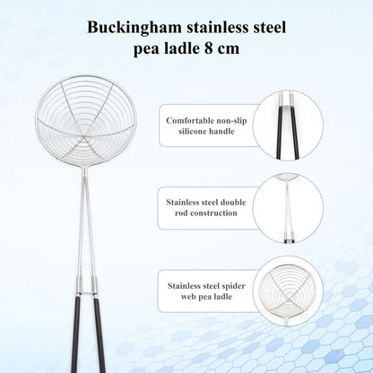 Buckingham Stainless Steel Pea Ladle Skimmer with Silicone Grip
