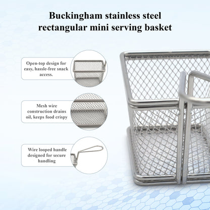 Buckingham Stainless Steel rectangular mini basket for frying