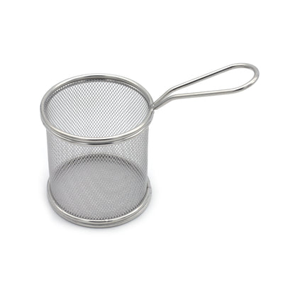 Buckingham Stainless Steel Round Mini Basket with Sturdy Handle