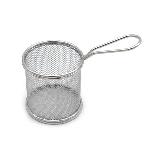 Buckingham Stainless Steel Round Mini Basket with Sturdy Handle