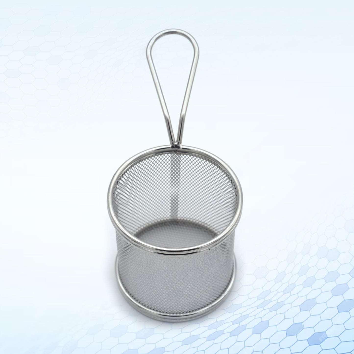 Buckingham Stainless Steel Round Mini Basket with Sturdy Handle