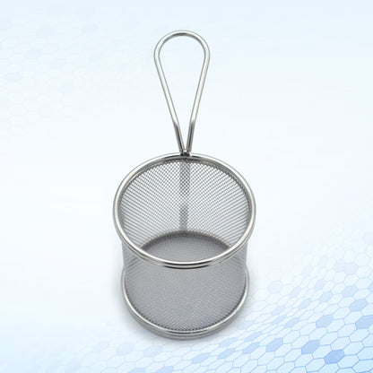 Buckingham Stainless Steel Round Mini Basket with Sturdy Handle