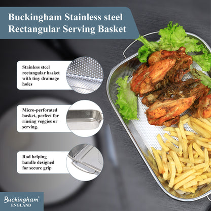 Buckingham Stainless Steel Micro Pen/arforated Rectangular Serving dish