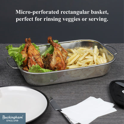 Buckingham Stainless Steel Micro Pen/arforated Rectangular Serving dish