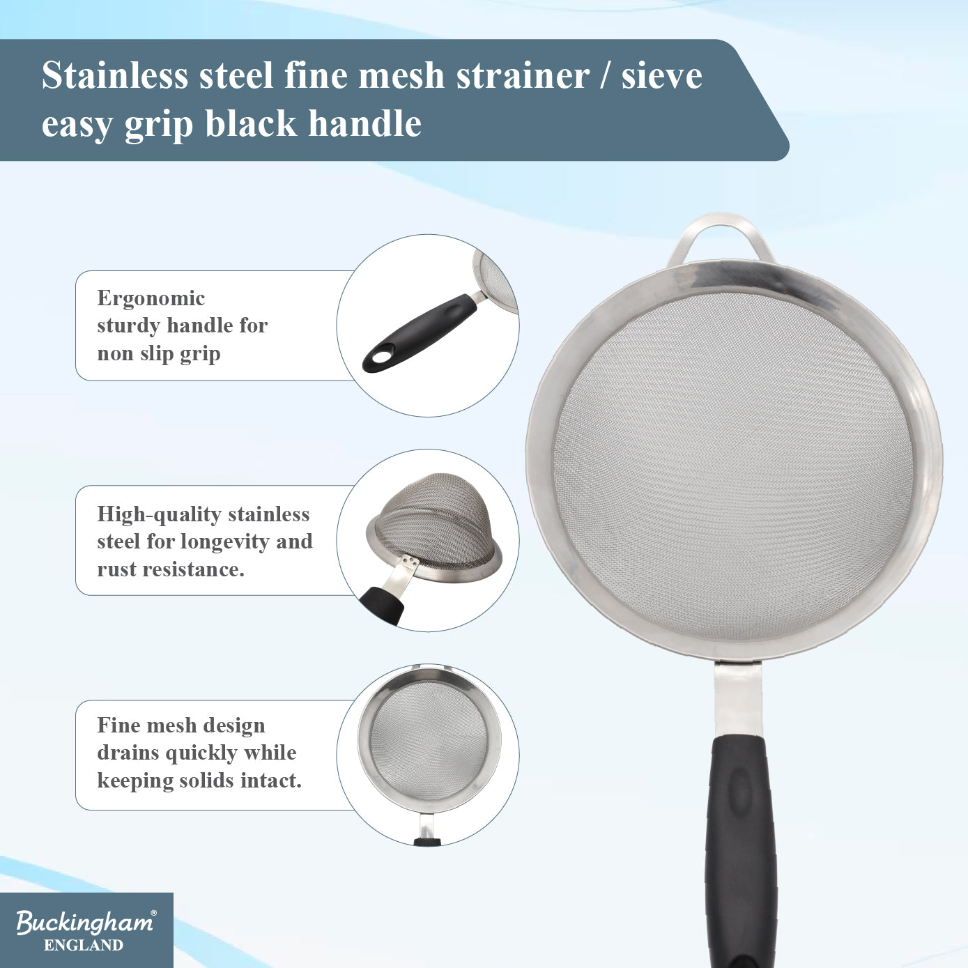 Buckingham  Stainless Steel Fine Mesh Strainer
