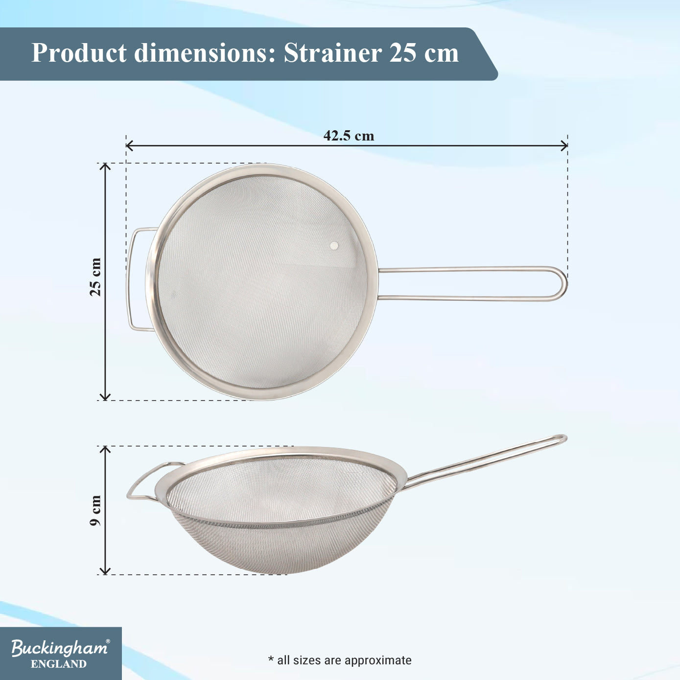 Buckingham Stainless Steel 30 Ultra Fine Mesh Sieve