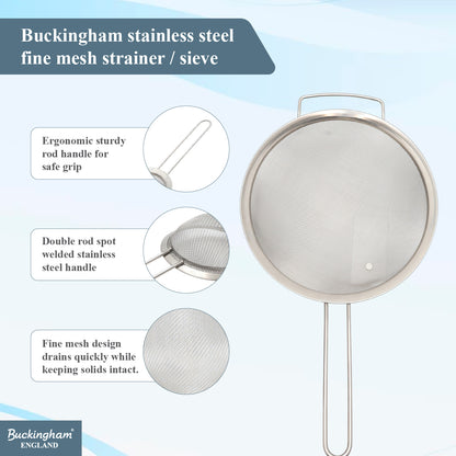 Buckingham Stainless Steel 30 Ultra Fine Mesh Sieve
