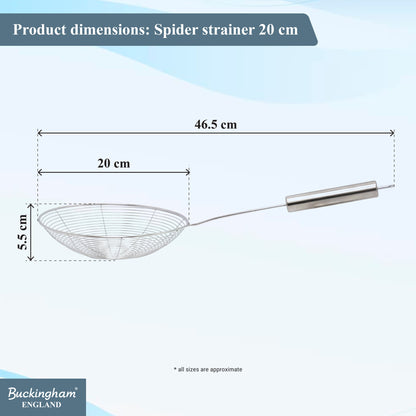 Buckingham Stainless Steel Spider Strainer with Round Handle