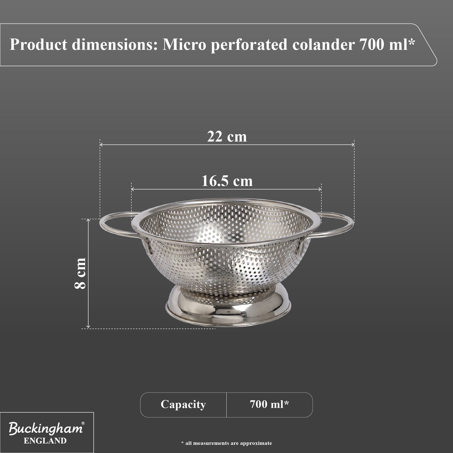 Buckingham Stainless Steel Deep Footed Colander
