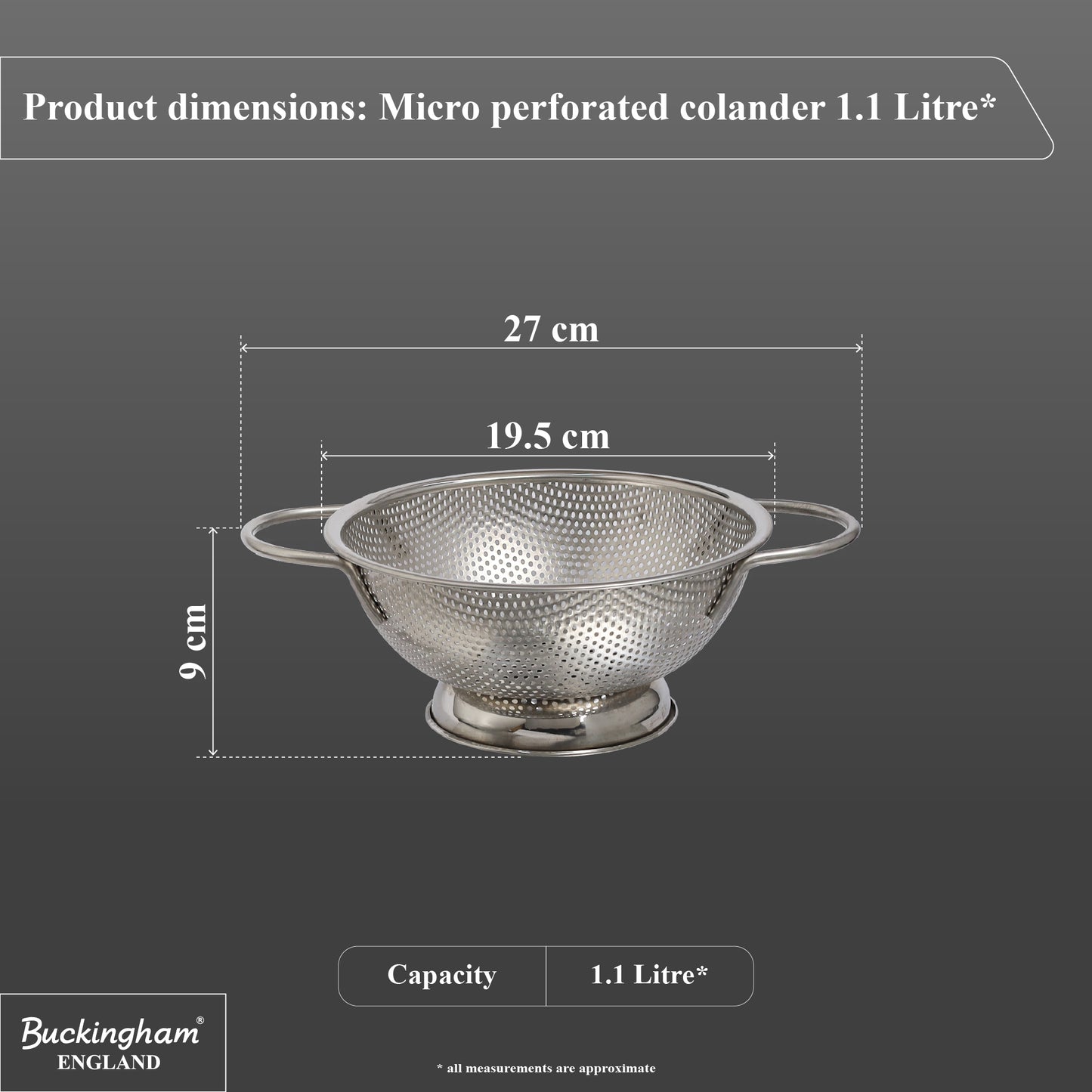 Buckingham Stainless Steel Deep Footed Colander