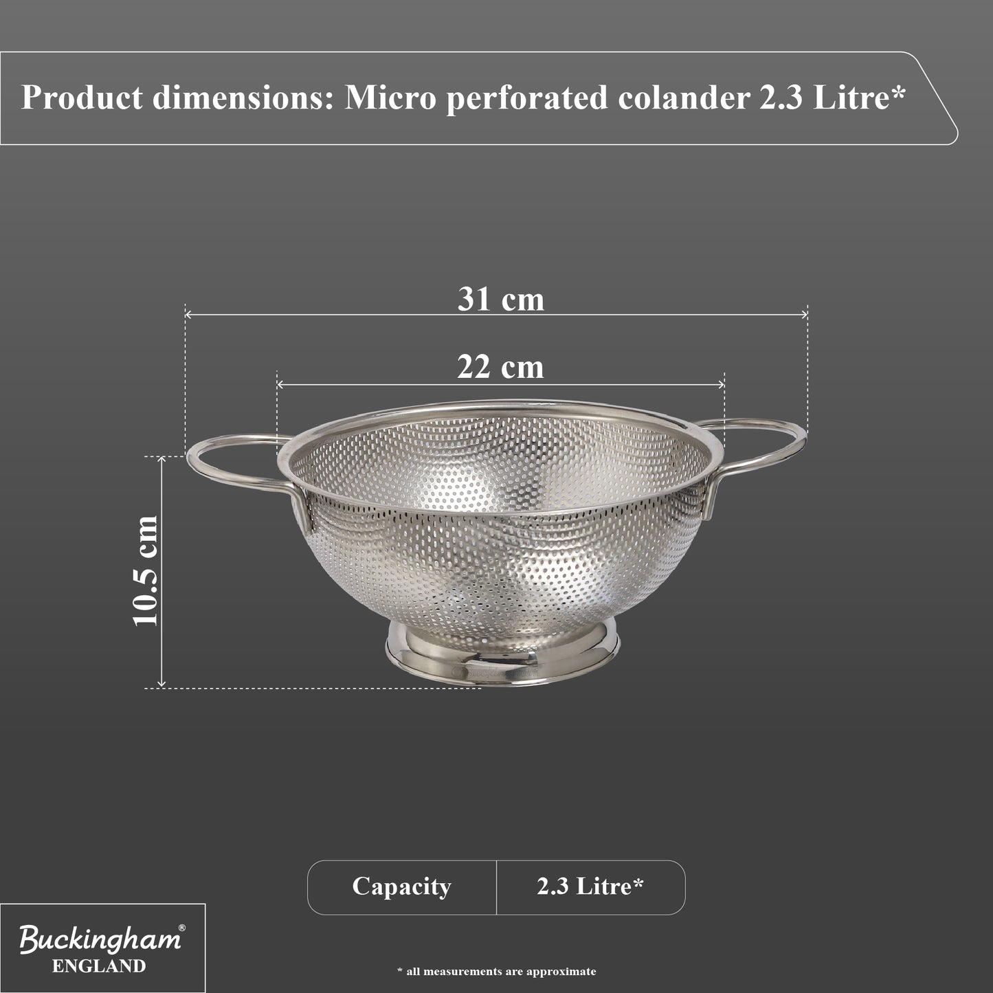 Buckingham Stainless Steel Deep Footed Colander
