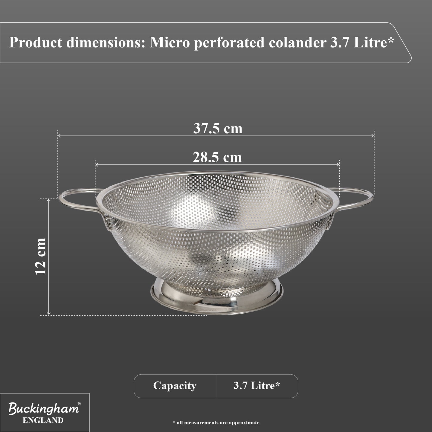 Buckingham Stainless Steel Deep Footed Colander