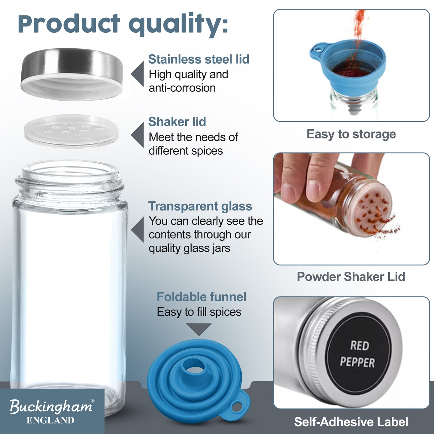 Buckingham Stainless Steel Rotating Spice Rack (12 Jars)