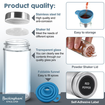 Buckingham Stainless Steel Rotating Spice Rack (12 Jars)