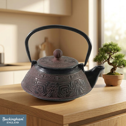 Buckingham Japanese Cast Iron Tea Pots Aztec Tetsubin