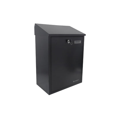 Buckingham Wall Mounted and Lockable Mail Steel Post Letter Box Black Finish