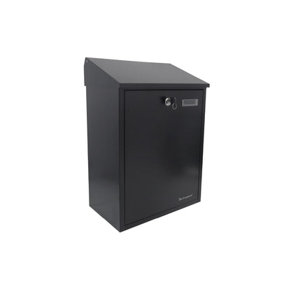 Buckingham Wall Mounted and Lockable Mail Steel Post Boxes Black Finish