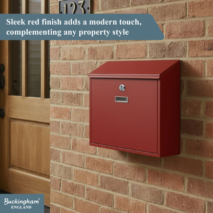 Buckingham Wall Mounted Steel Lockable Mailbox Post Letter Box Large
