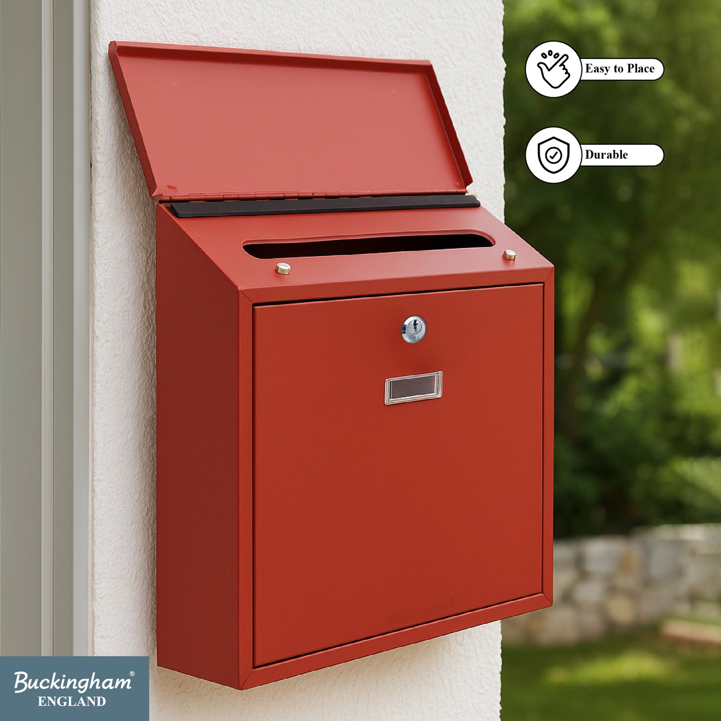 Buckingham Wall Mounted Steel Lockable Mailbox Post Letter Box Large