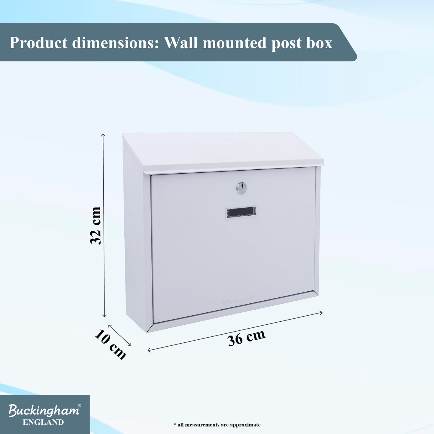 Buckingham Wall Mounted Steel Lockable Mailbox Post Letter Box Large