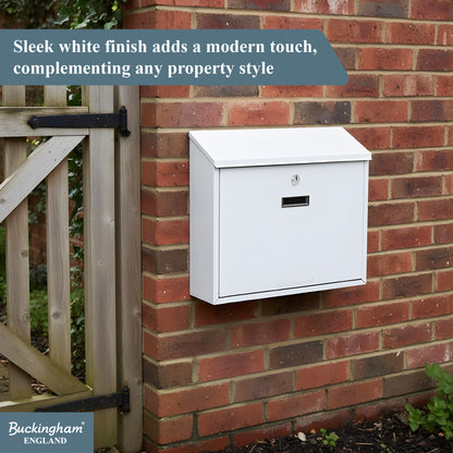 Buckingham Wall Mounted Steel Lockable Mailbox Post Letter Box Large
