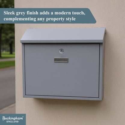 Buckingham Wall Mounted Steel Lockable Mailbox Post Letter Box Large
