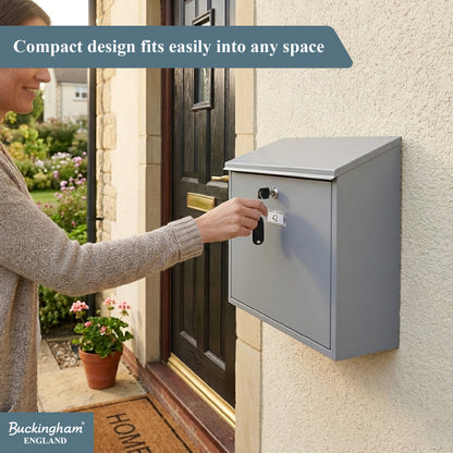 Buckingham Wall Mounted Steel Lockable Mailbox Post Letter Box Large