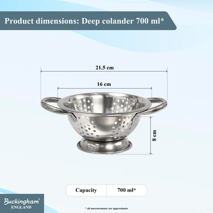 Buckingham Stainless Steel Fine Mesh Deep Colander
