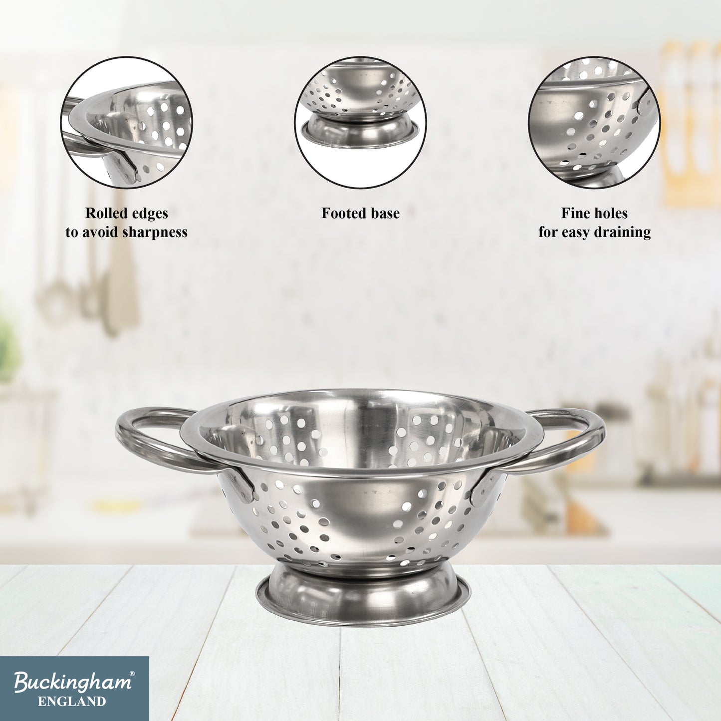 Buckingham Stainless Steel Fine Mesh Deep Colander