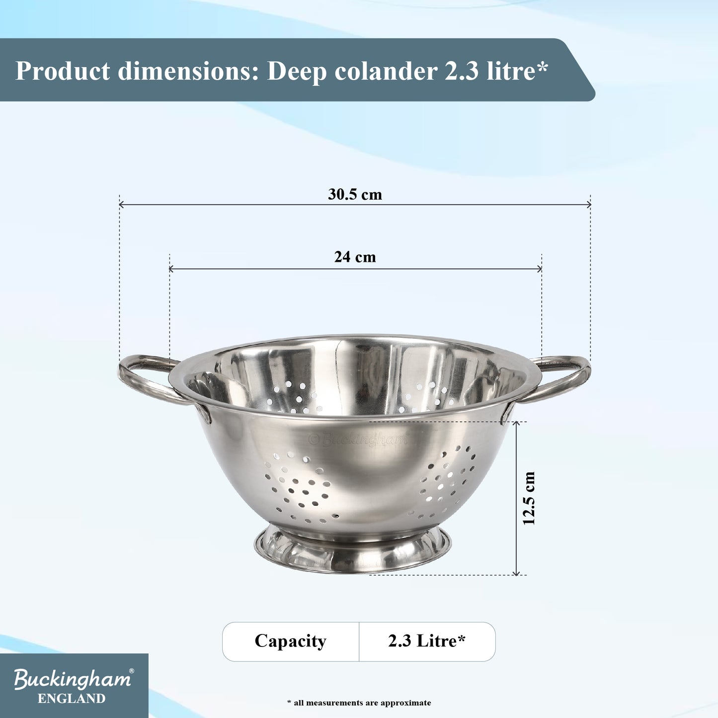 Buckingham Stainless Steel Fine Mesh Deep Colander
