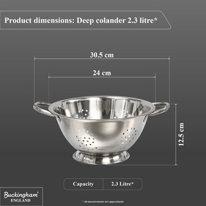 Buckingham Stainless Steel Fine Mesh Deep Colander