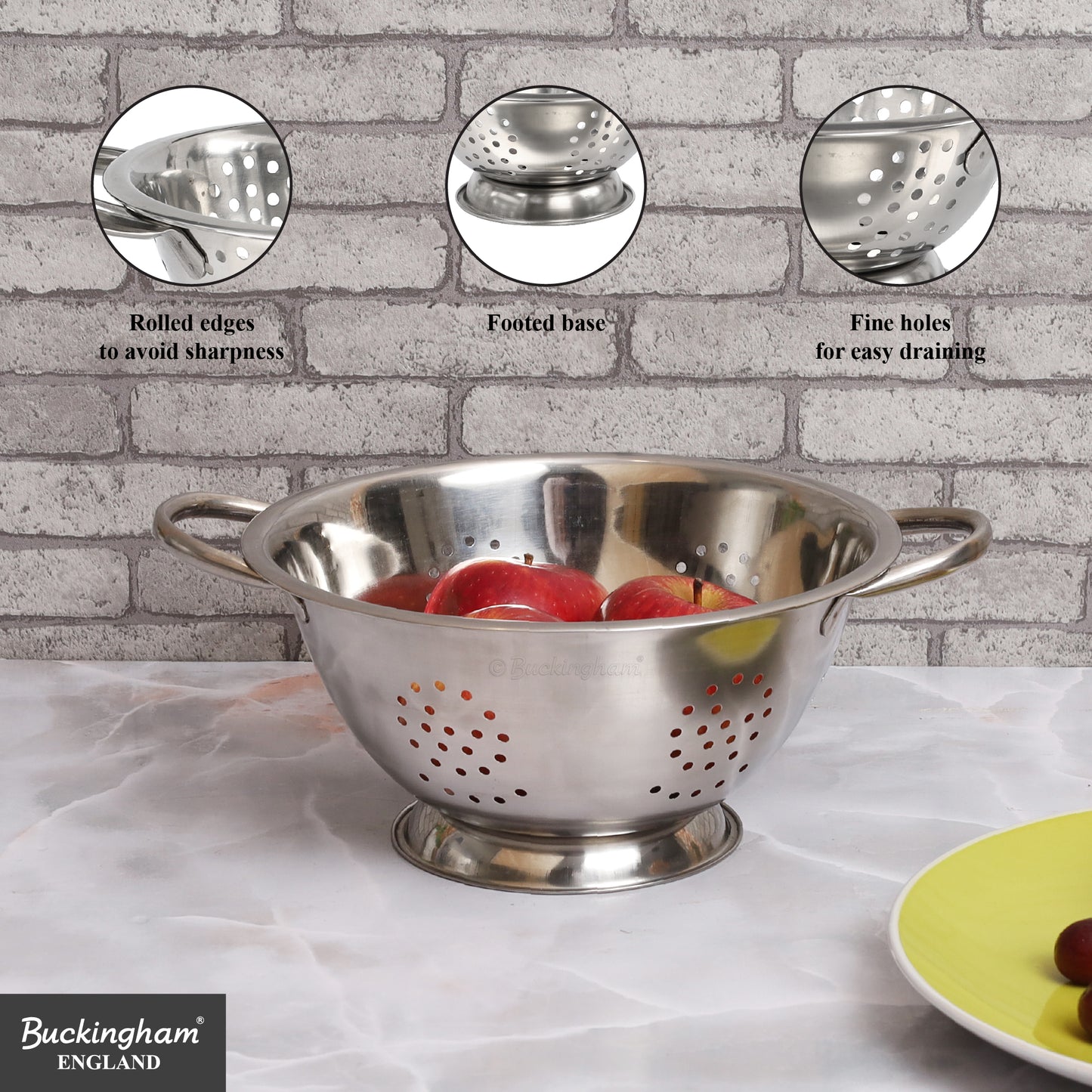 Buckingham Stainless Steel Fine Mesh Deep Colander