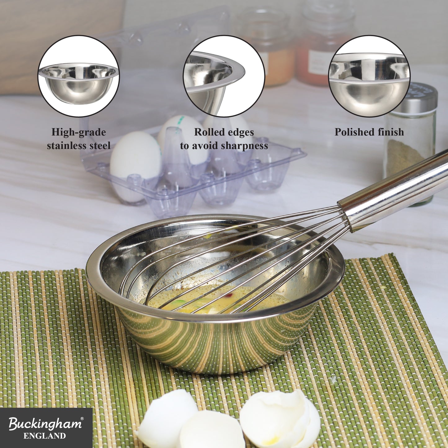 Buckingham Stainless Steel Deep Mixing Bowls for Kitchen