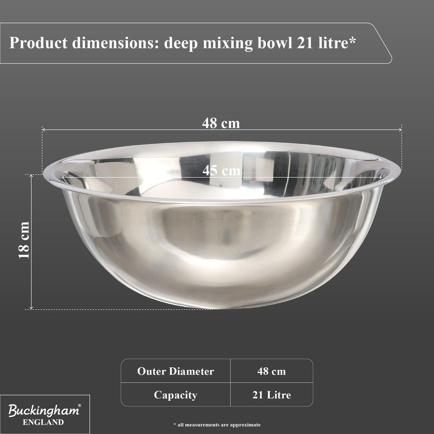 Buckingham Stainless Steel Large Washing up bowls