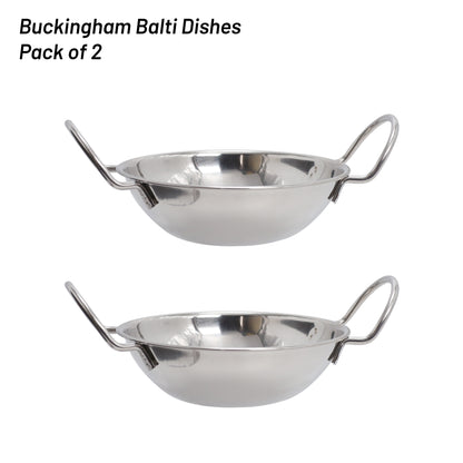 Buckingham Pack of 2 Stainless Steel Serving Bowls 15 cm