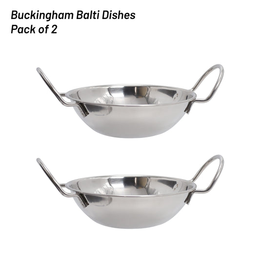 Buckingham Pack of 2 Stainless Steel Serving Bowls 15 cm