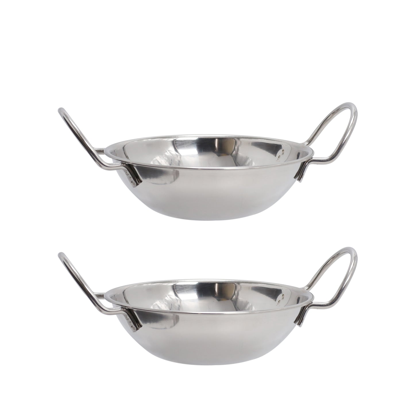 Buckingham Pack of 2 Stainless Steel Balti Dishes 17 cm