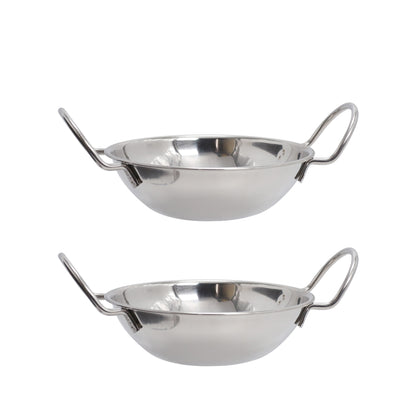Buckingham Pack of 2 Stainless Steel Balti Dishes 17 cm