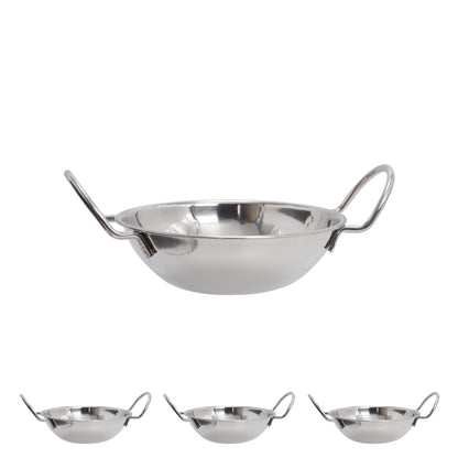 Buckingham Pack of 4 Stainless Steel Balti Dishes 15 cm