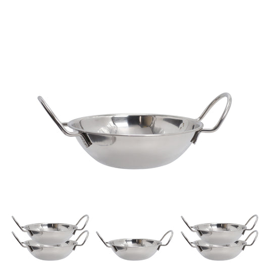 Buckingham  Pack of 6 Stainless Steel Balti Dishes 17 cm