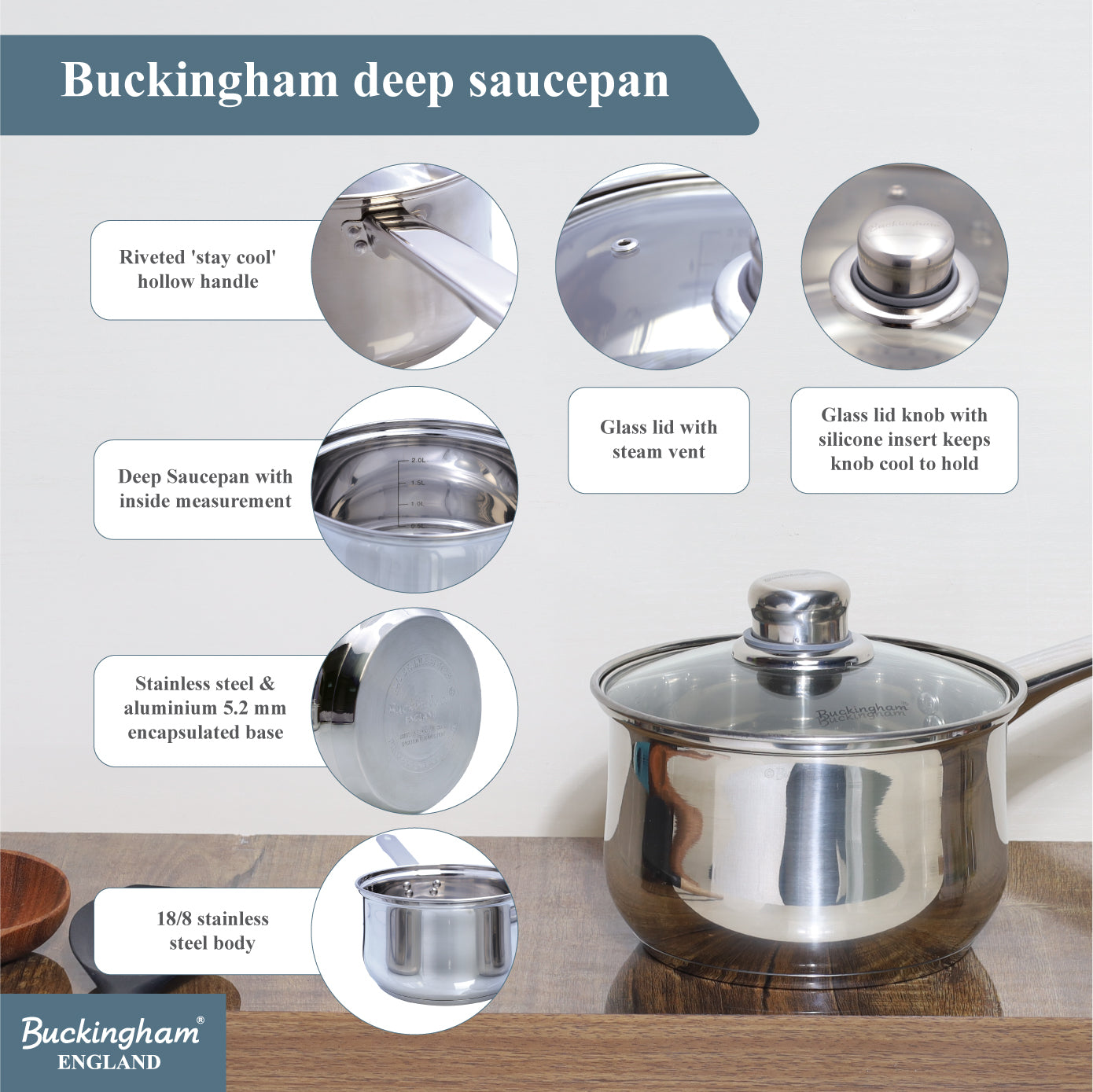 Buckingham Premium Stainless Steel Sauce Pan