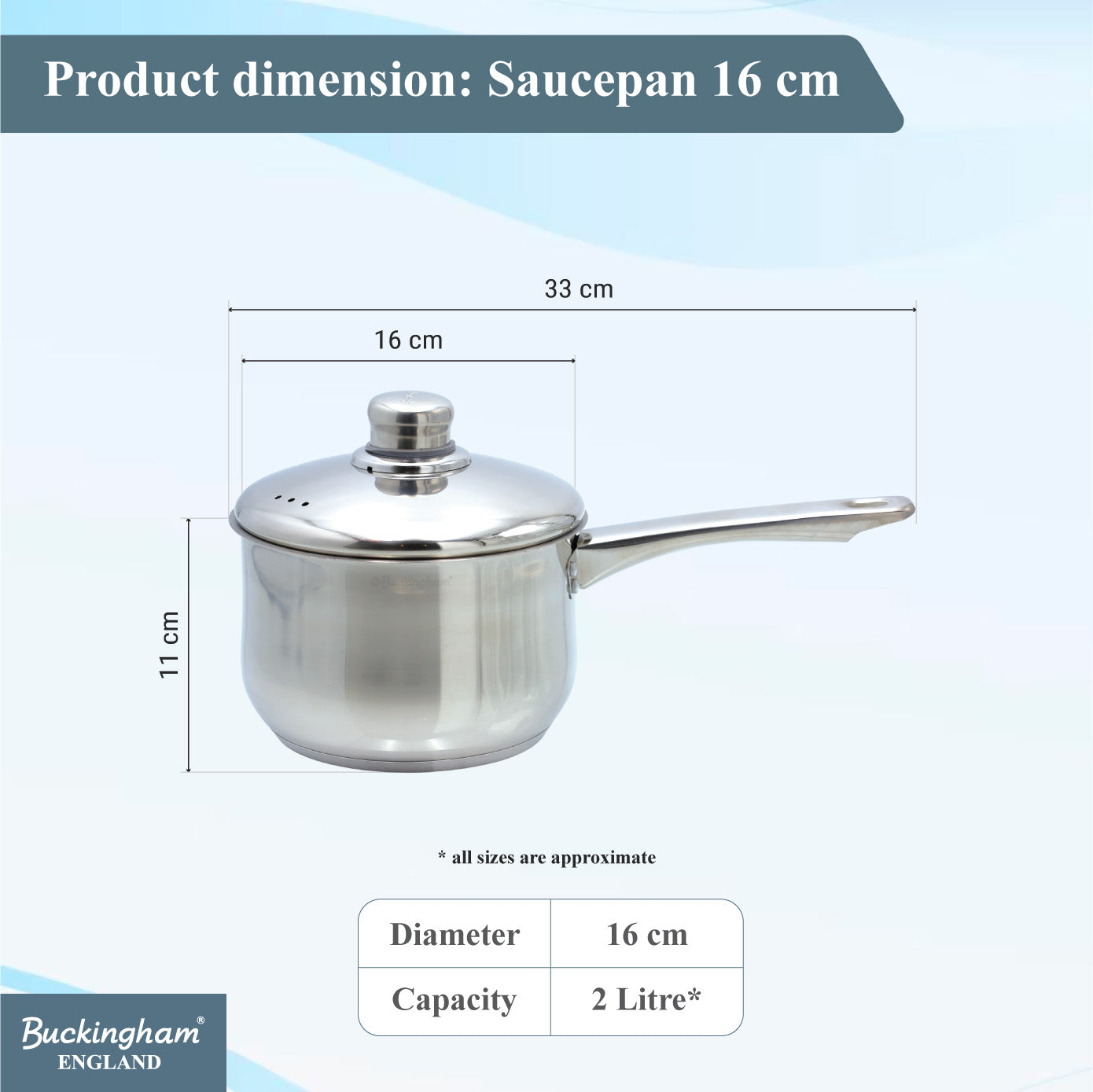Buckingham Premium Stainless Steel Saucepan